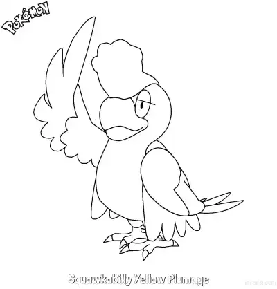 Free printable Squawkabilly Yellow Plumage Coloring Page - Free Printable Pokemon Coloring Sheets coloring page